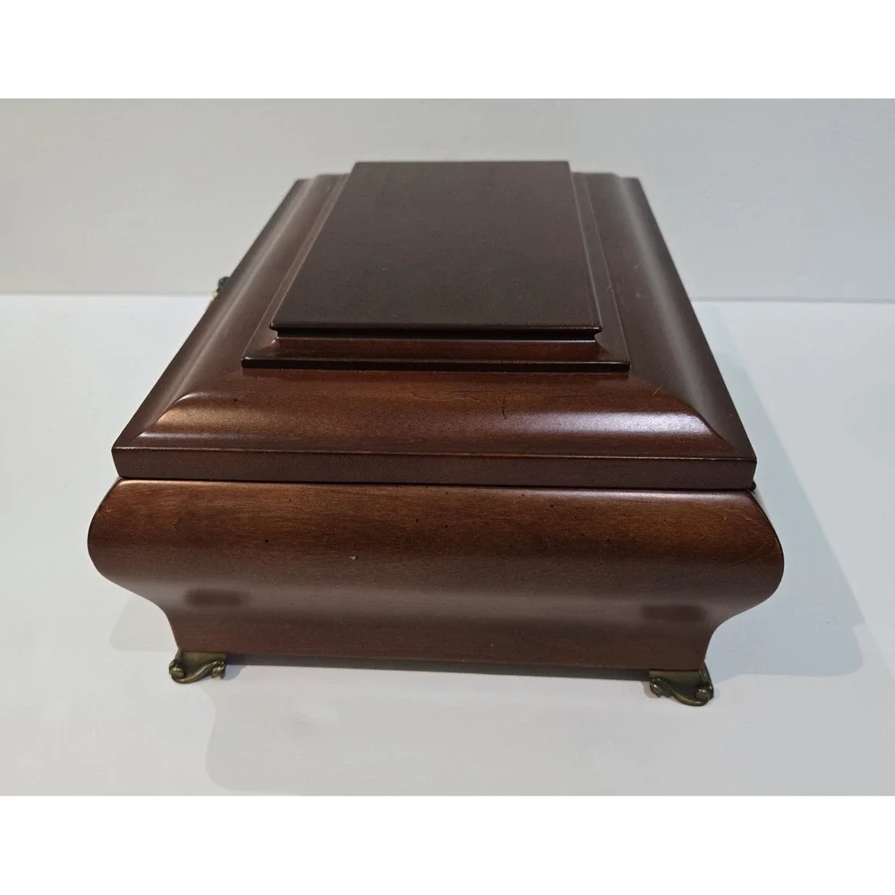 1998 Bombay Company Music Jewelry Box Cherry Wood Chest WONDERFUL WORLD Song